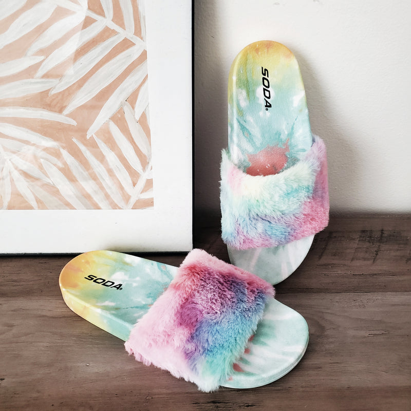 Soda Open Toe Fury House Slippers - Yoga